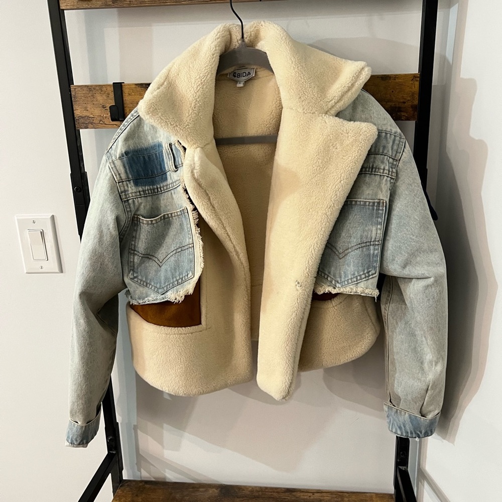 Patch Denim and suede Jacket Size Large